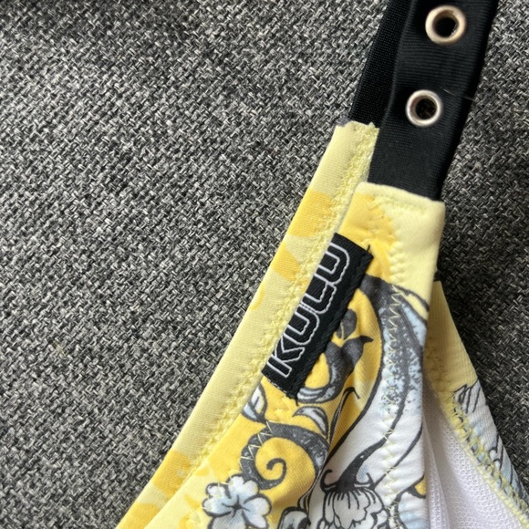KULU yellow black and white bikini with some metal stud detail size L - Picture 6 of 6